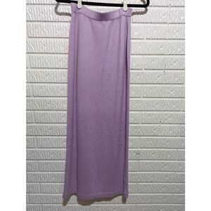 St. John Evening Women's Light Lavender Side Slit Santana Knit Maxi Skirt Size 2